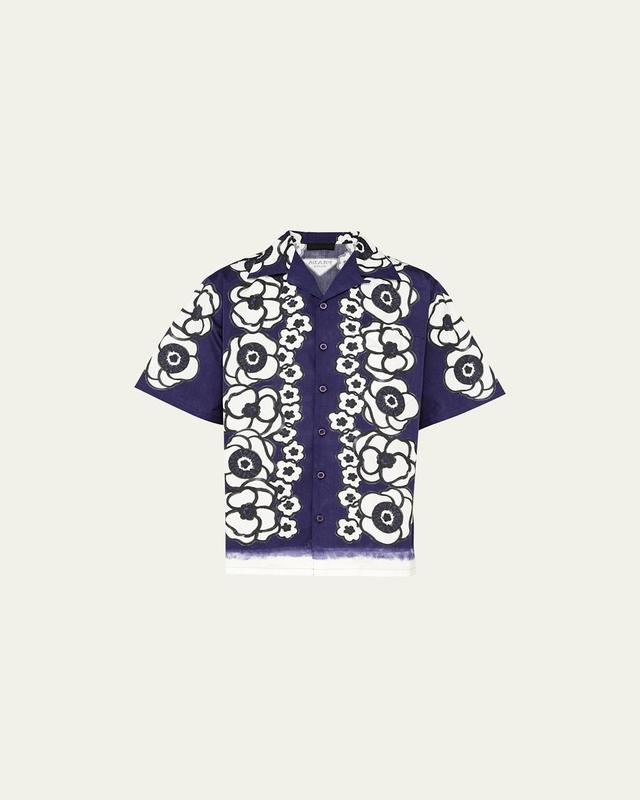 Mens Cotton Geo-Print Camp Shirt Product Image