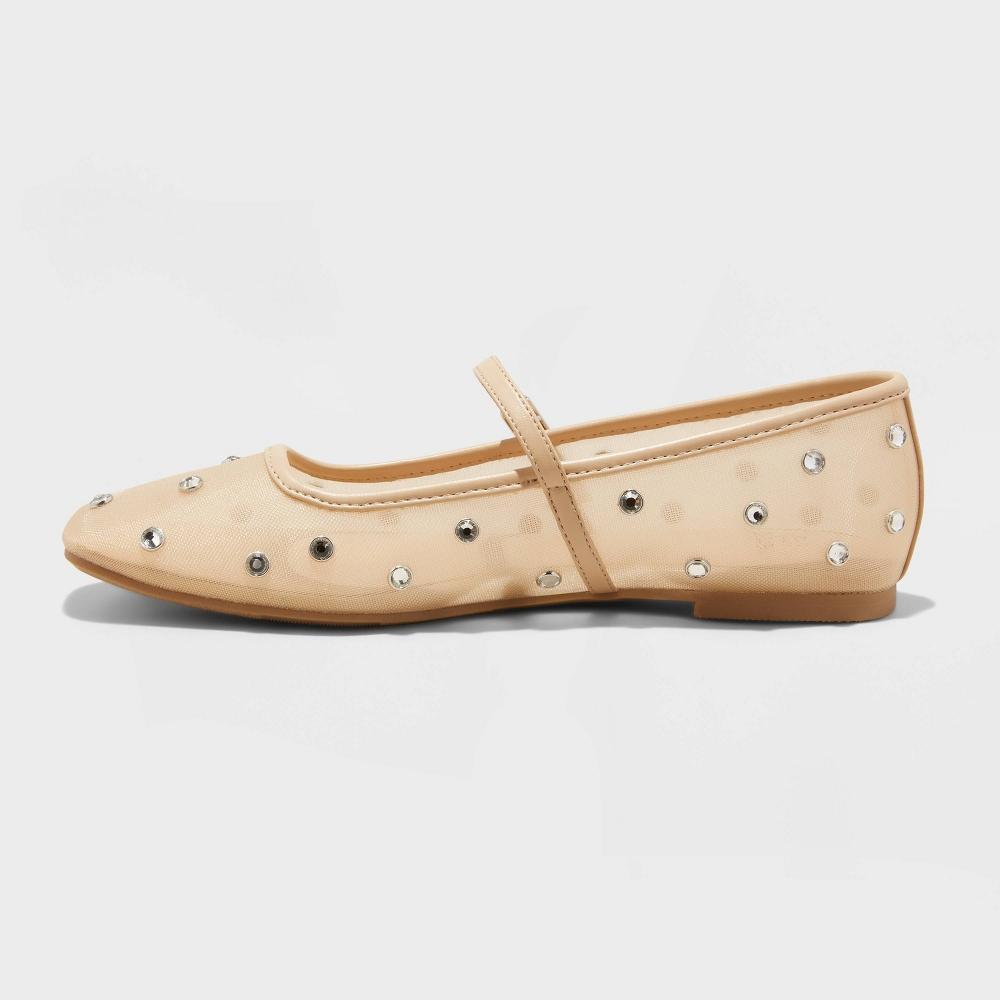 Women's Elsa Mary Jane Ballet Flats with Memory Foam Insole - Wild Fable™ Beige 8 Product Image