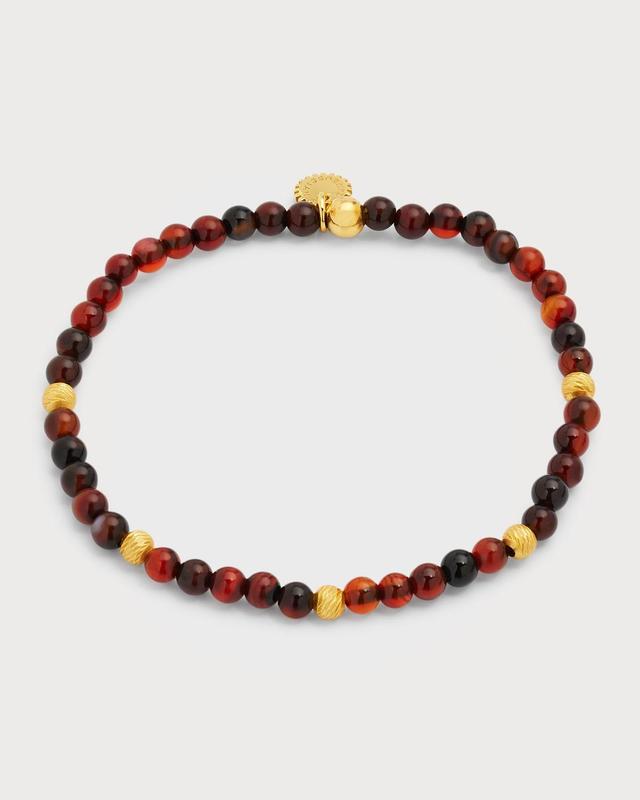 Tateossian Men's Agate Beaded Bracelet - Size: LARGE - Brown Product Image