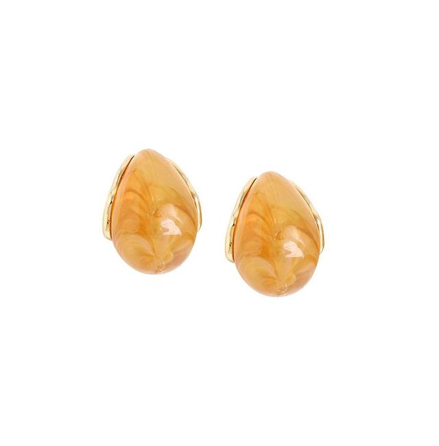 Sohi Womens Marble Hoop Earrings Product Image