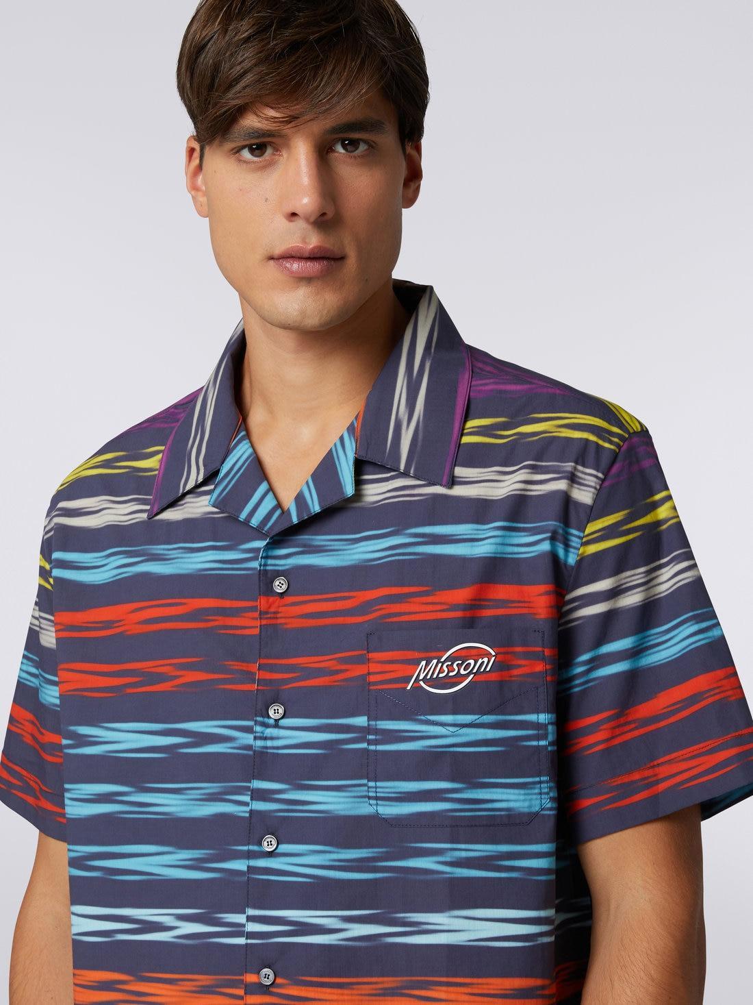 Oversized short-sleeved bowling shirt with logo Multicoloured | Missoni Product Image