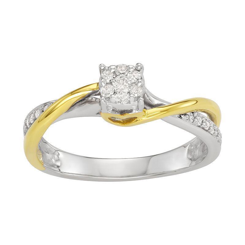 10k Gold 1/6 Carat T.W. Diamond Infinity Promise Ring, Womens 10k Whgold Product Image