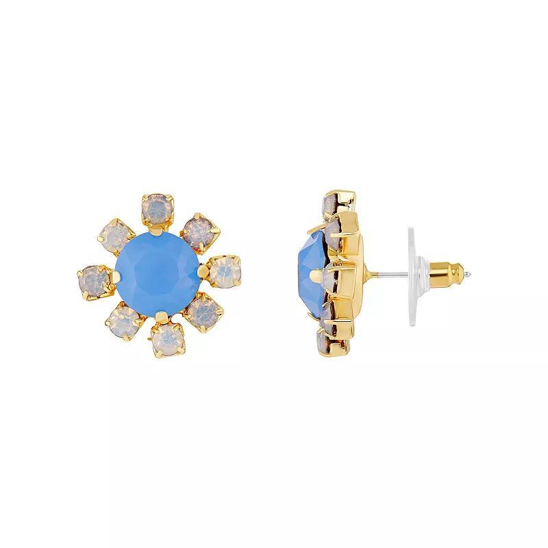 Emberly Flower Stud Earrings, Womens, Blue Product Image