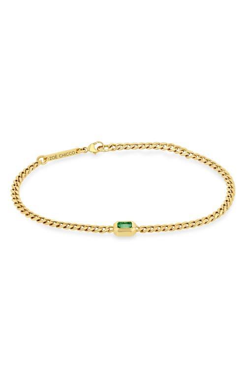 Zoe Chicco 14K Yellow Gold Emerald Bezel Link Bracelet Product Image