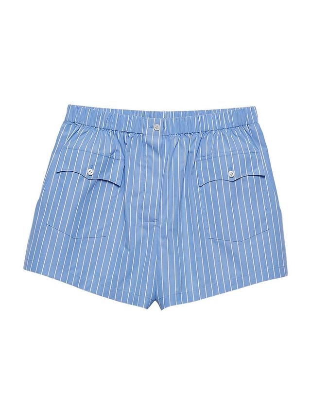 Womens Striped Poplin Shorts Product Image