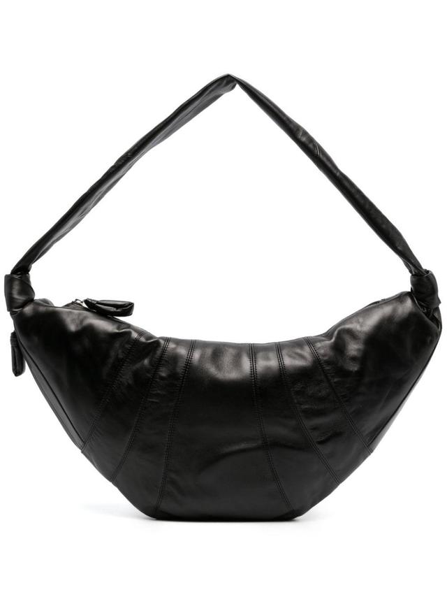 LEMAIRE Large Croissant Leather Shoulder Bag In Black Product Image