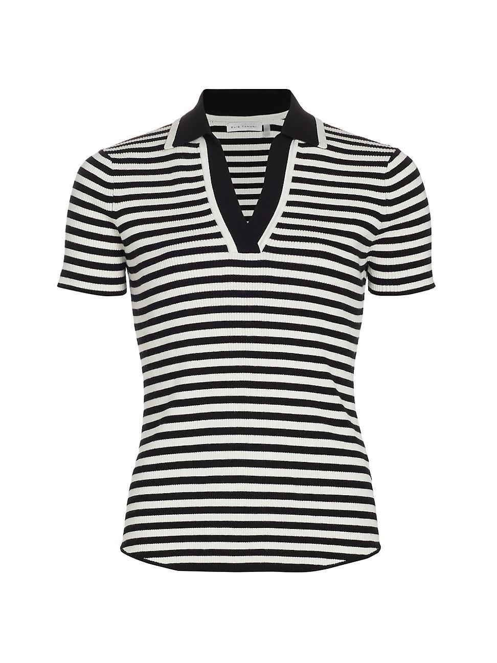 Womens The Yara Striped Short-Sleeve Sweater product image