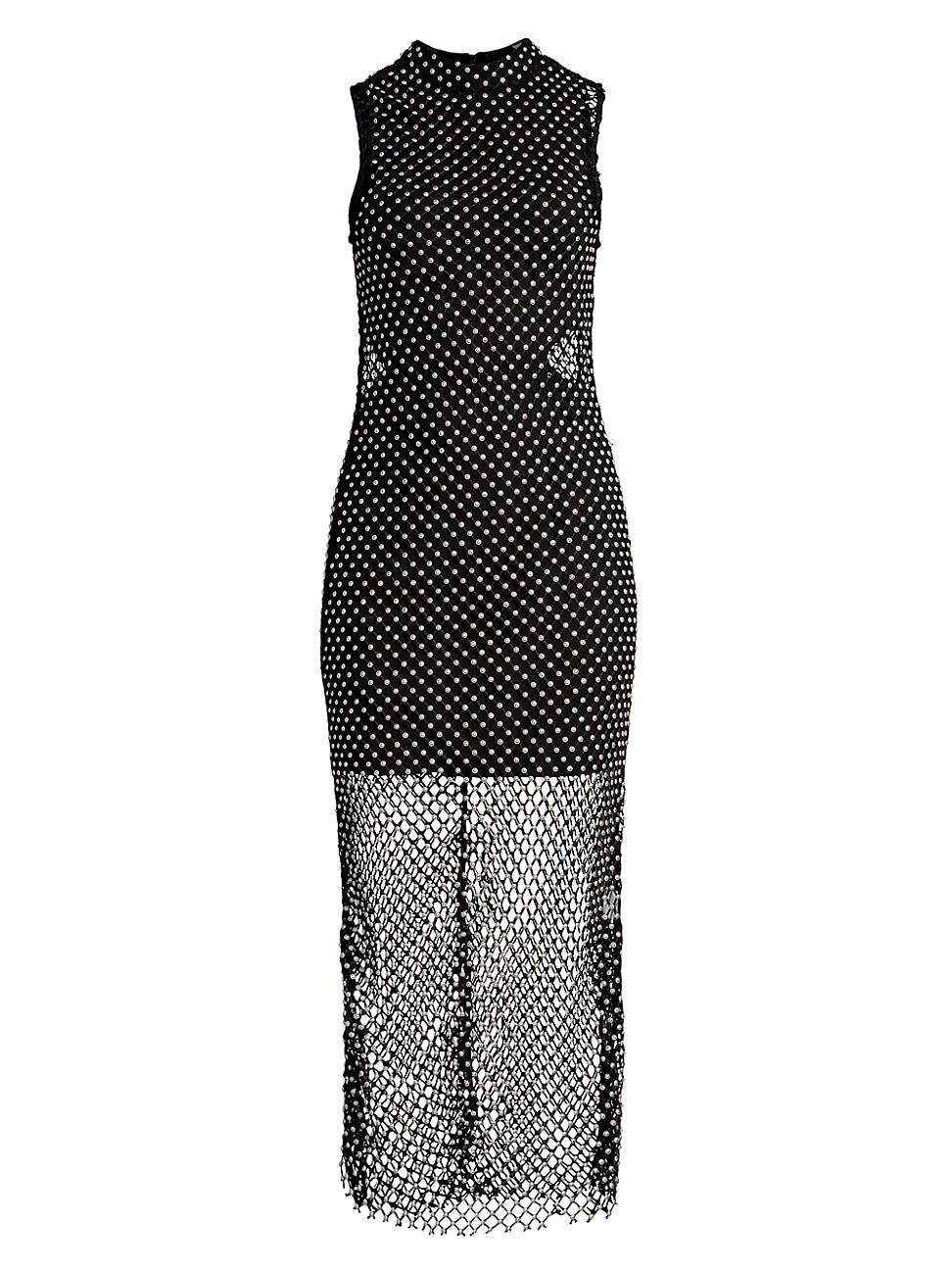 Womens Audrina Pearl Mesh Midi-Dress Product Image