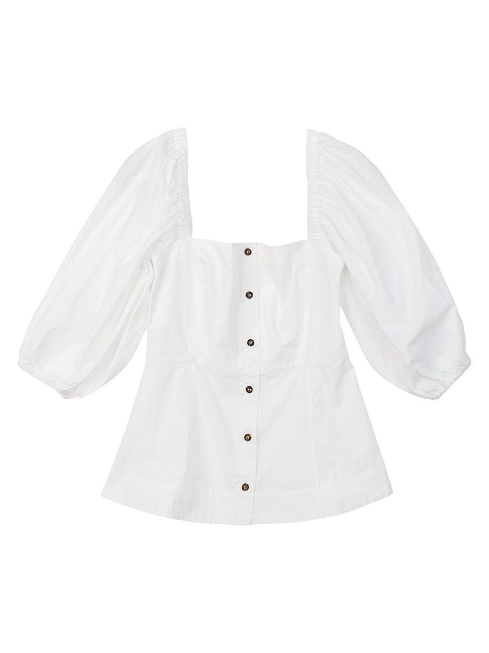 Womens Off-The-Shoulder Cotton Poplin Shirt Product Image