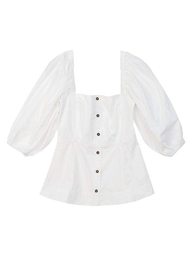 Womens Off-The-Shoulder Cotton Poplin Shirt Product Image