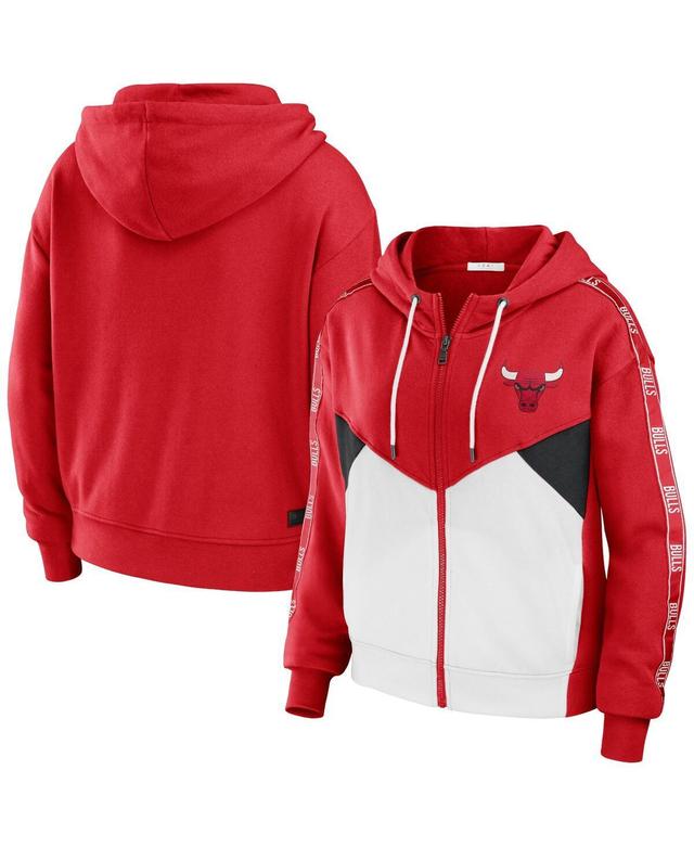 Womens WEAR by Erin Andrews Chicago Bulls Color-Block Full-Zip Hoodie Product Image