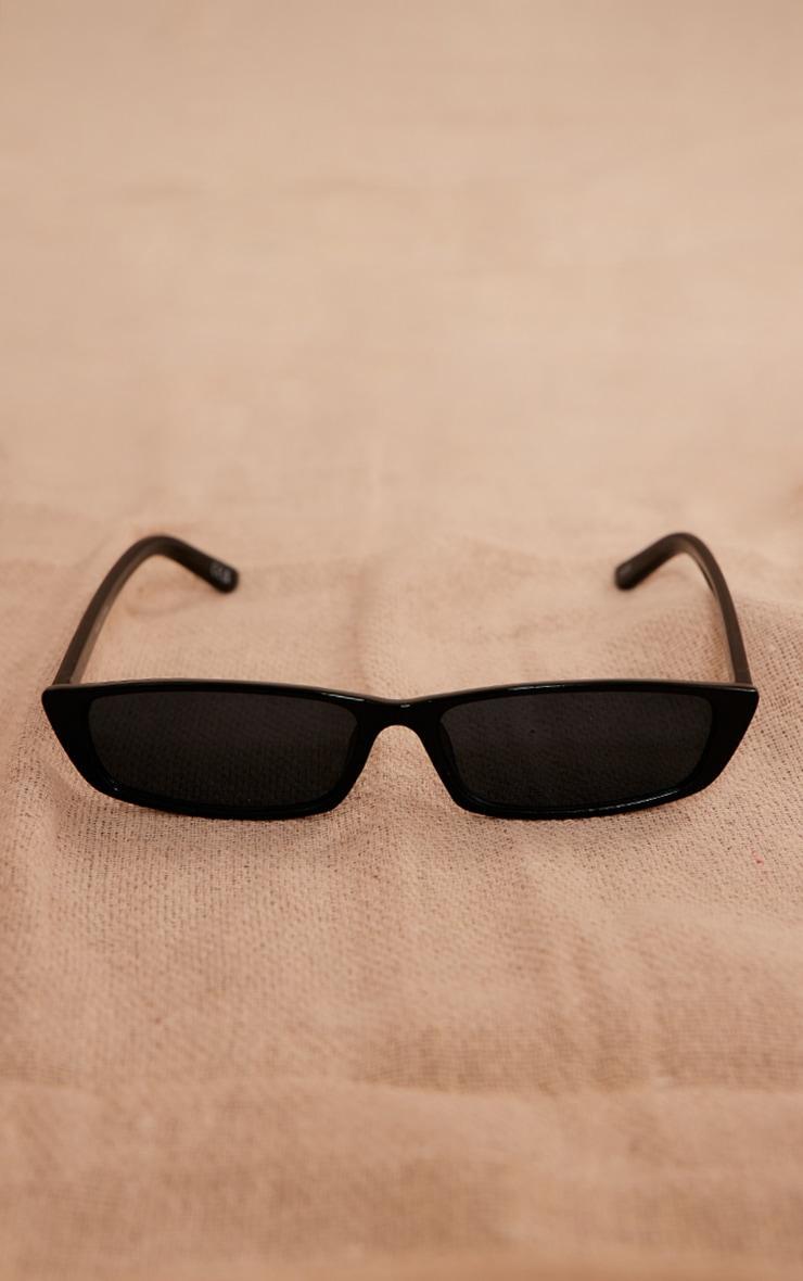 Black Slim Rectangular Lense Sunglasses Product Image