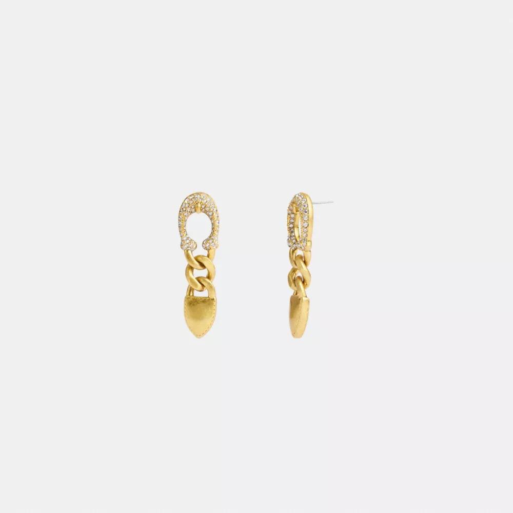 Pavé Signature Buckle Chain Earrings Product Image