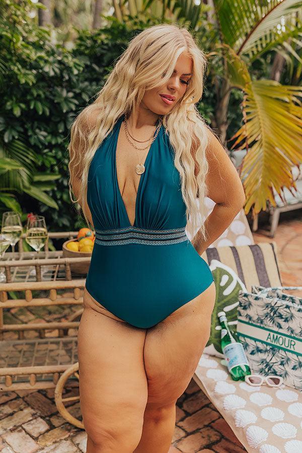 Corfu Coast One Piece Swimsuit in Teal Curves Product Image