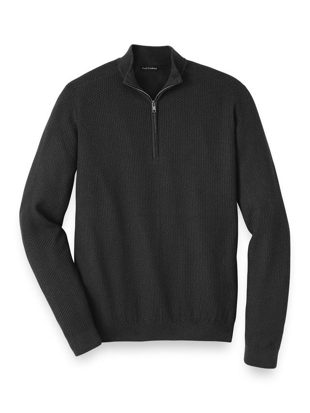 Silk Cotton Cashmere Zip Mock Sweater Product Image