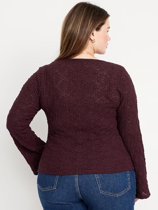 Textured Lace Scoop-Neck Top Product Image