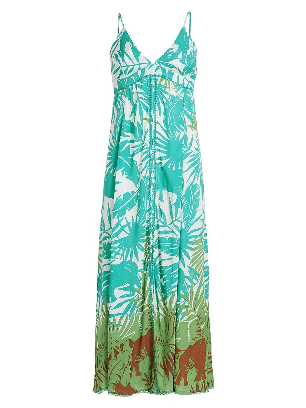 Womens Denise Long Floral Slip Dress Product Image