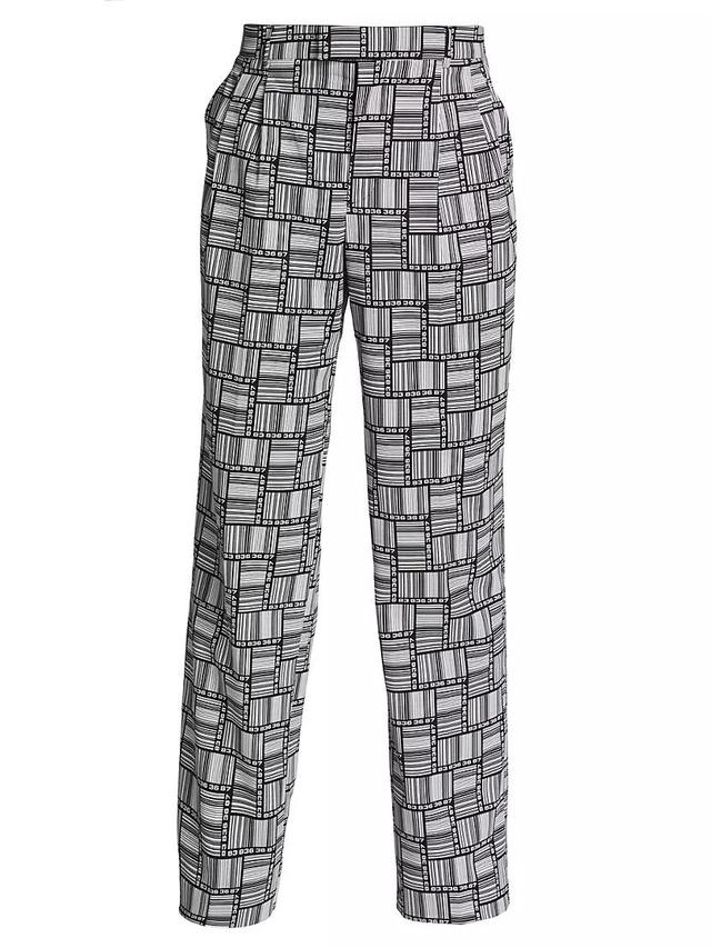 Barcode Monogram Tailored Wool Pants Product Image