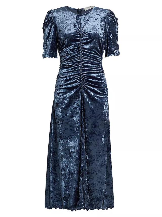 Cailyn Ruched Velvet Midi-Dress Product Image