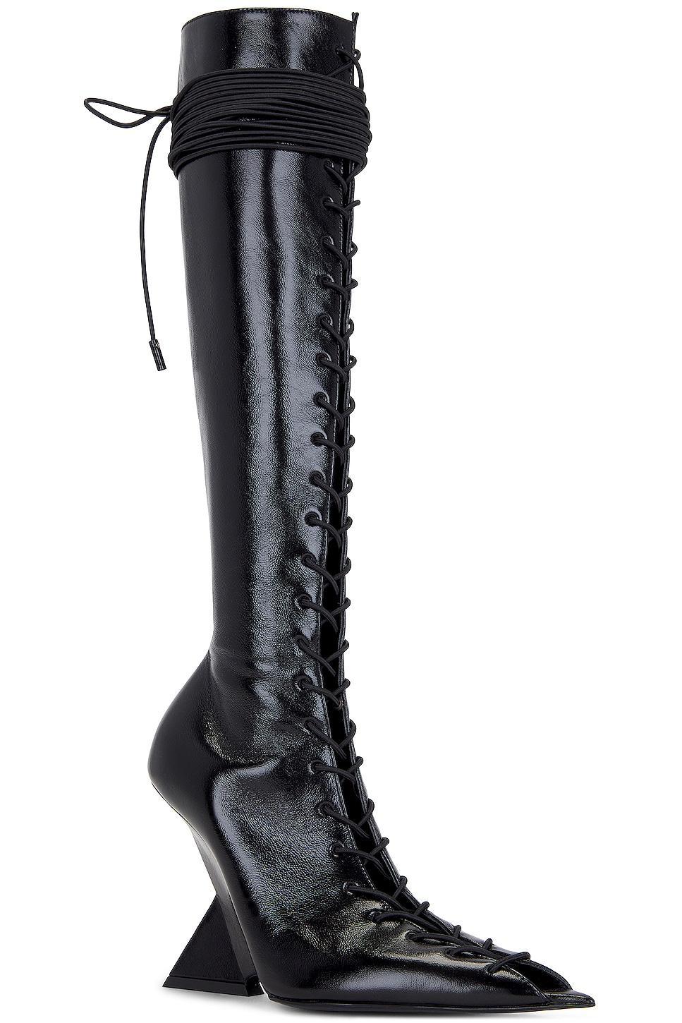 THE ATTICO Morgan High Boot in Black - Black. Size 36.5 (also in 36, 37.5, 38, 39, 39.5, 41). Product Image