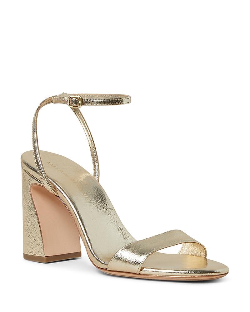 Malia Metallic Leather Block-Heel Sandals Product Image