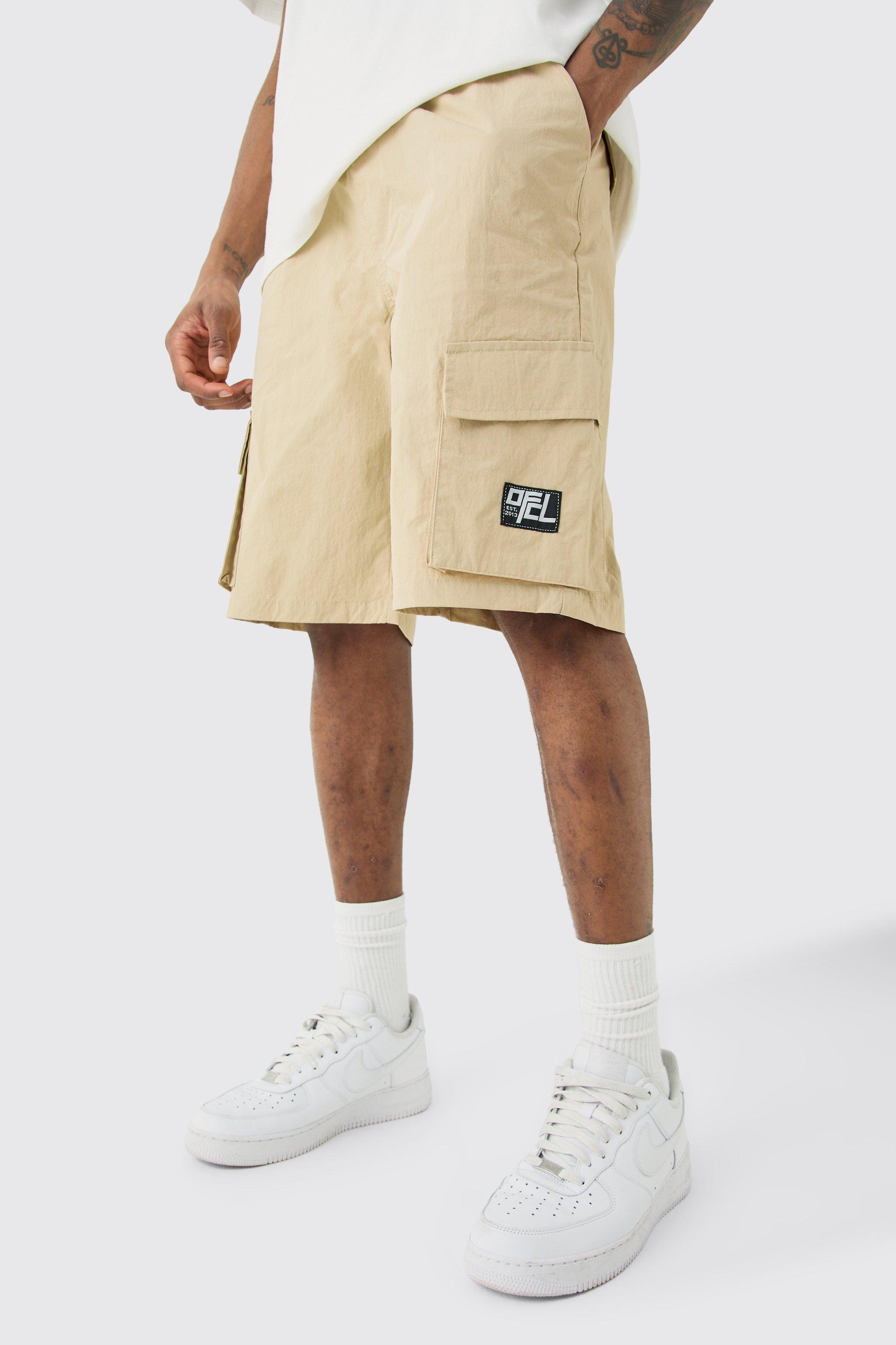 Tall Elasticated Waist Ofcl Nylon Cargo Short | boohooMAN USA Product Image