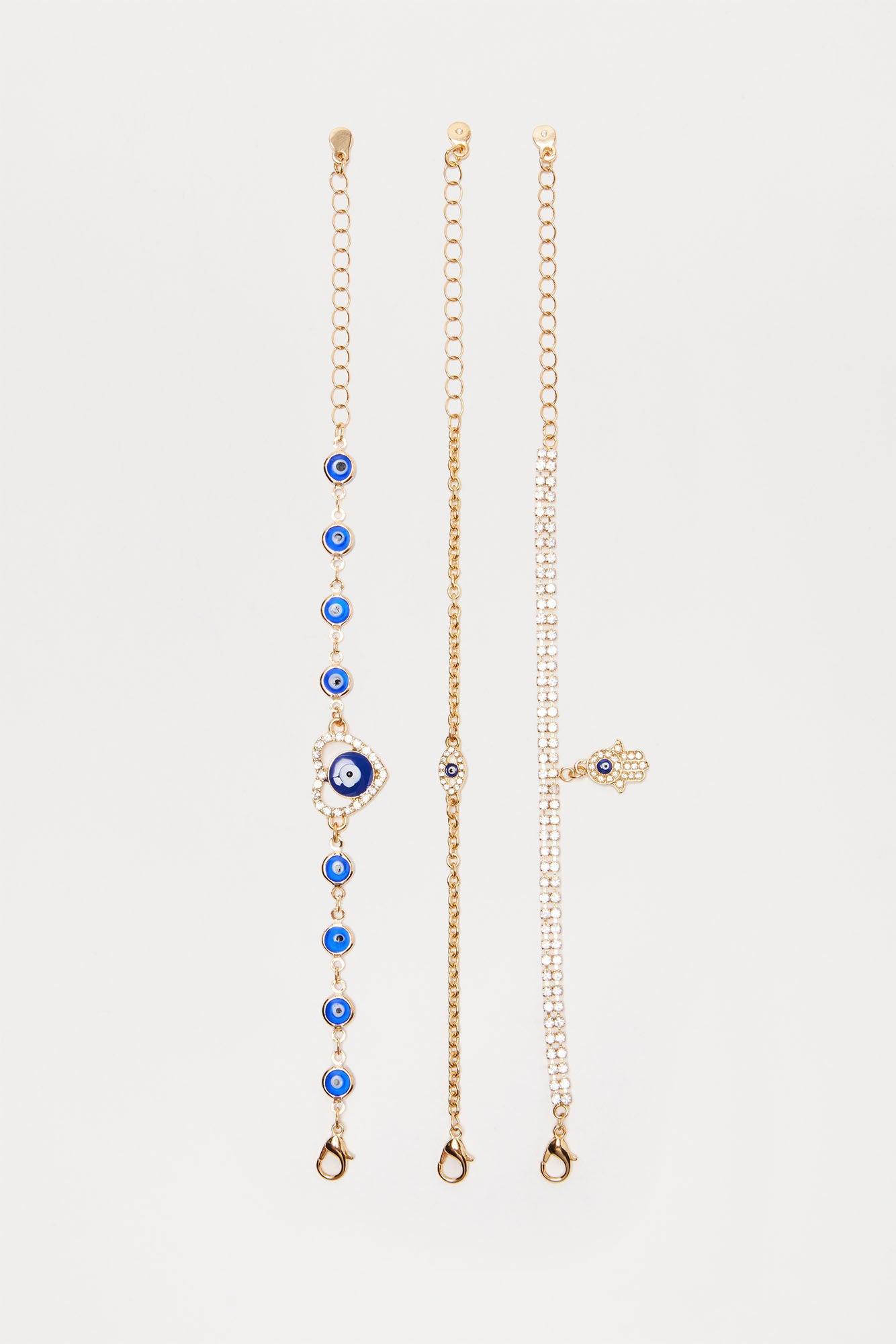 Good Energy Only 3 Piece Bracelet Set - Gold/Blue Product Image