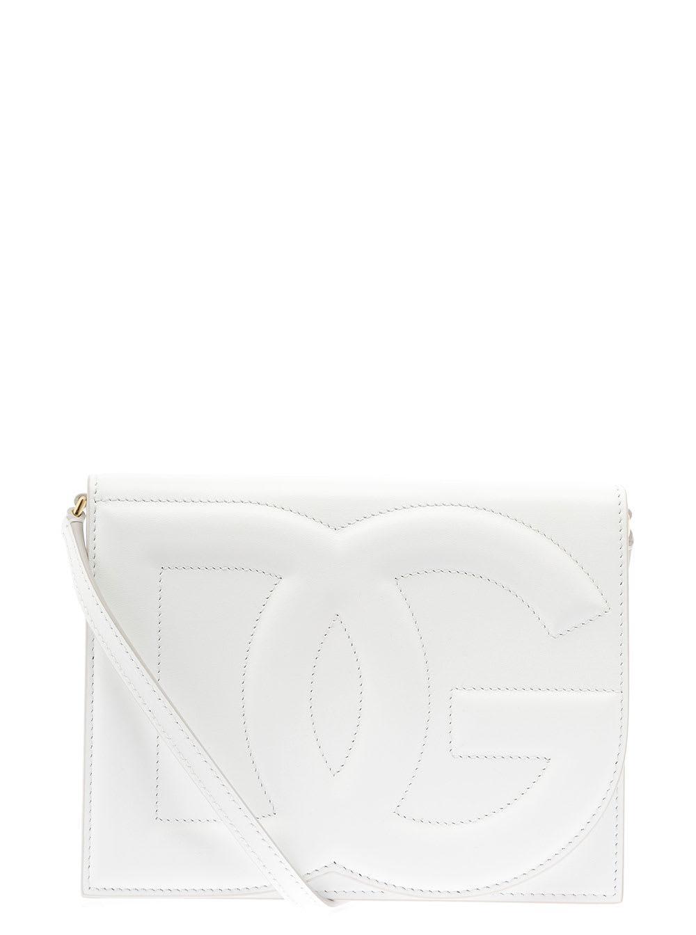 DOLCE & GABBANA Dg Logo Crossbody Bag In White Product Image