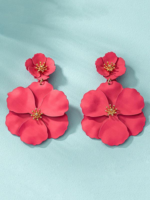 Flower Shape Drop Earrings Earrings Accessories Product Image