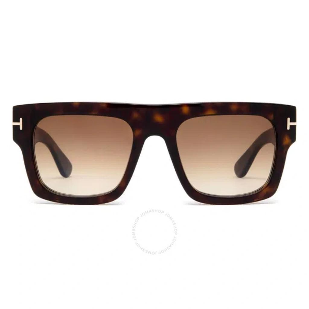 TOM FORD Fausto Gradient Brown Geometric Men's Sunglasses Ft0711 52f 53 In Brown / Dark Product Image