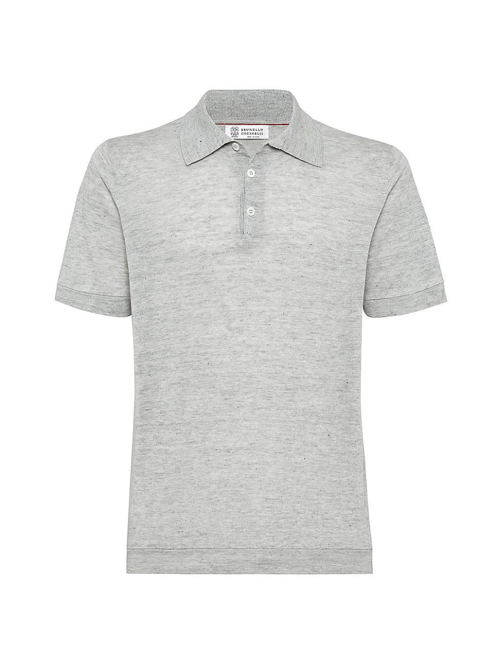 Mens Linen And Cotton Knit Polo Product Image