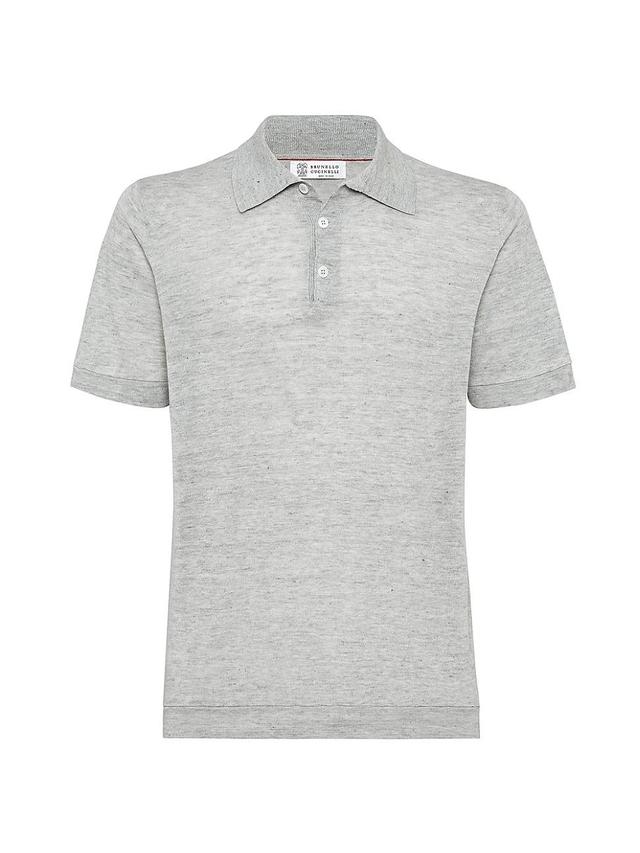 Brunello Cucinelli Linen & Cotton Short Sleeve Polo Product Image