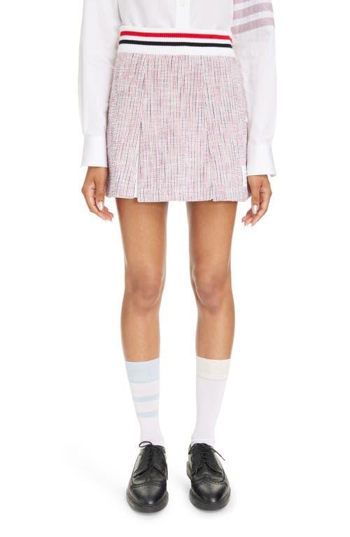 Womens Seersucker Pleat Miniskirt Product Image