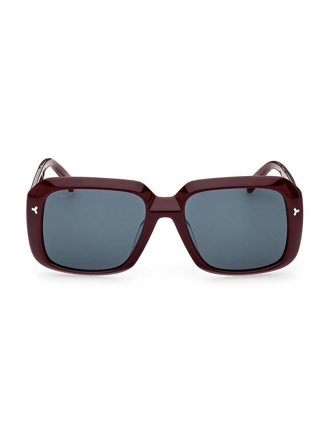 Mens 57MM Square Acetate Sunglasses - Red - Red Product Image