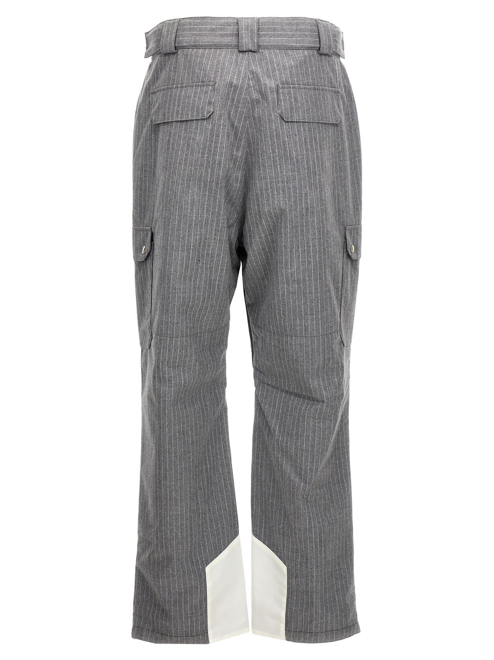 Pinstripe Pants In Gray Product Image