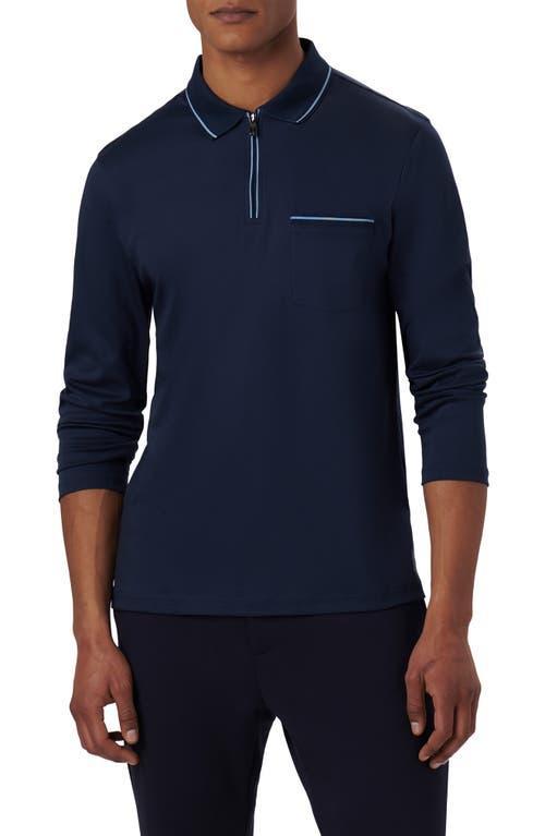 Mens Quarter-Zip Long-Sleeve Polo Shirt Product Image