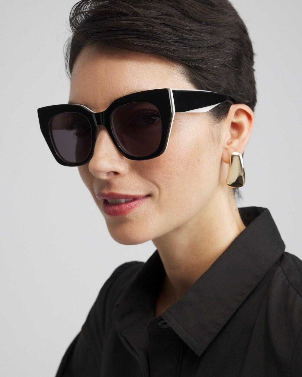 Black and White Cateye Sunglasses Product Image