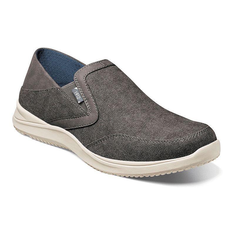 Nunn Bush Conway EZ Canvas Moccasin Toe Slip-On Easy Slip-In Loafer (Grey) Men's Lace-up Boots Product Image