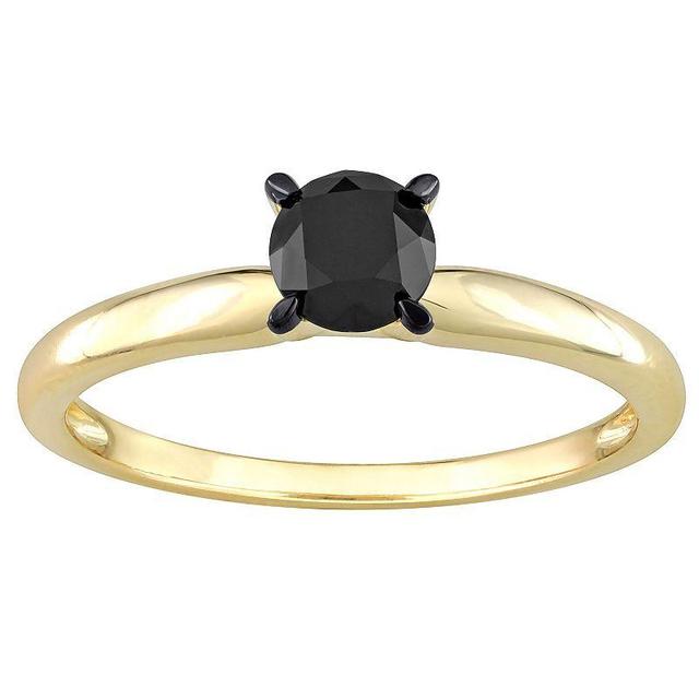 Stella Grace 14k Gold 3/4 Carat T.W Black Diamond Solitaire Ring, Womens Product Image