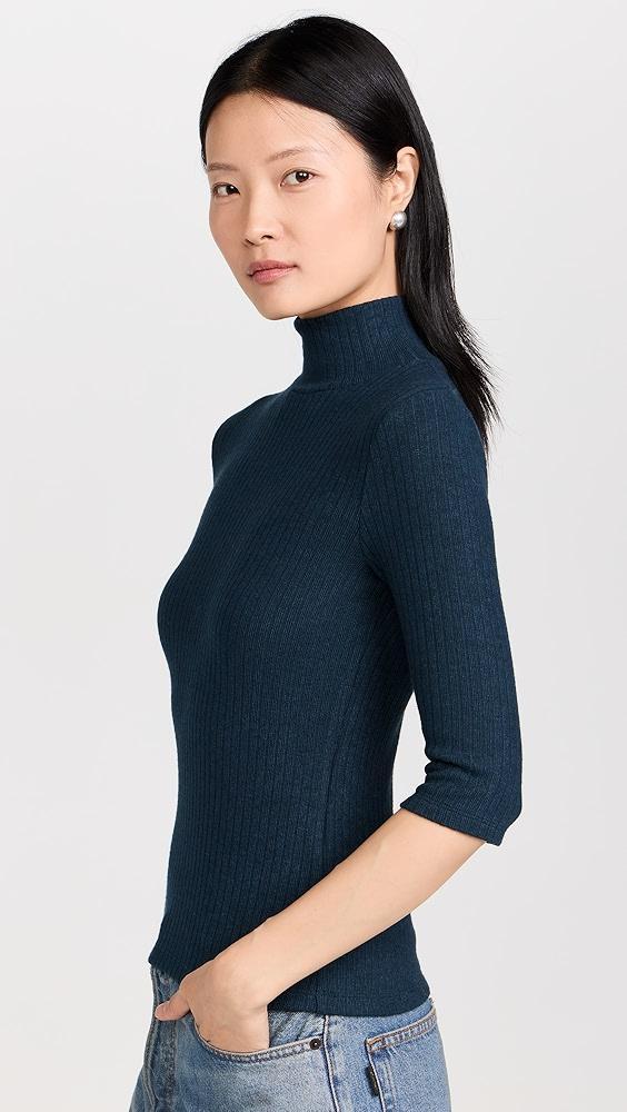 Vince Rib 3/4 Sleeve Turtleneck | Shopbop Product Image