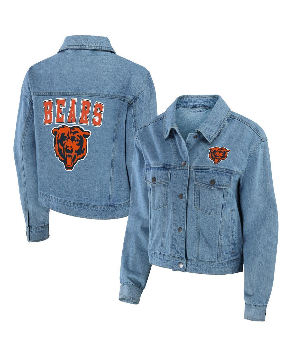 Womens Wear by Erin Andrews Chicago Bears Full-Snap Denim Jacket Product Image