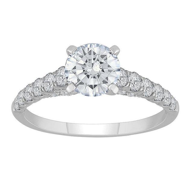 Diamond Medley 14k White Gold 1 3/5 Carat T.W. Lab-Grown Diamond Engagement Ring, Womens 14k Whgold Product Image