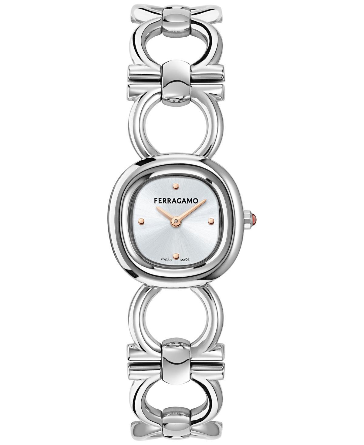 Womens Double Gancini Stainless Steel Bracelet Watch/25MM Product Image