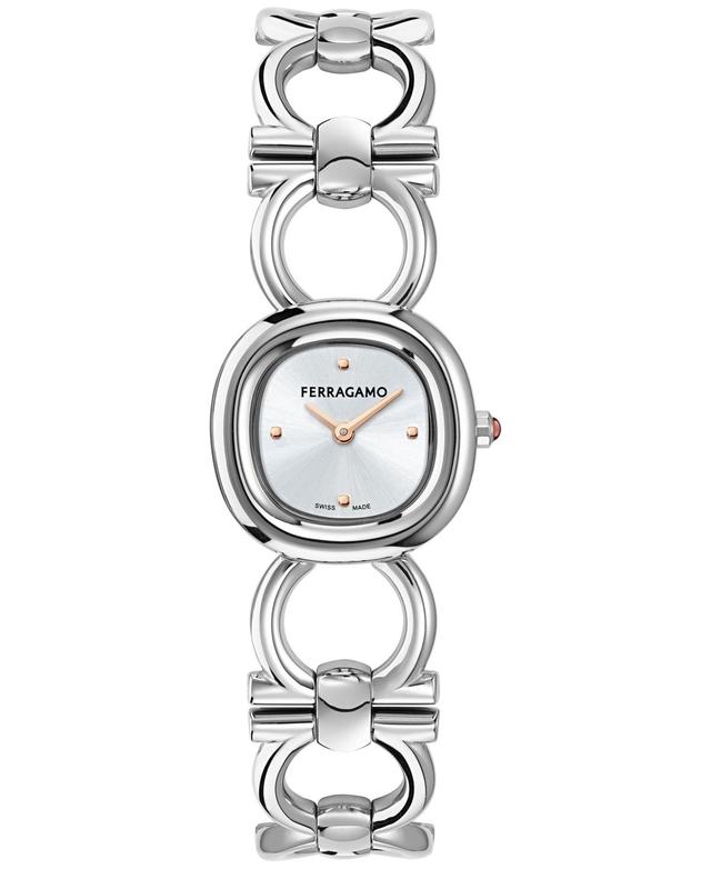 Womens Double Gancini Stainless Steel Bracelet Watch/25MM Product Image