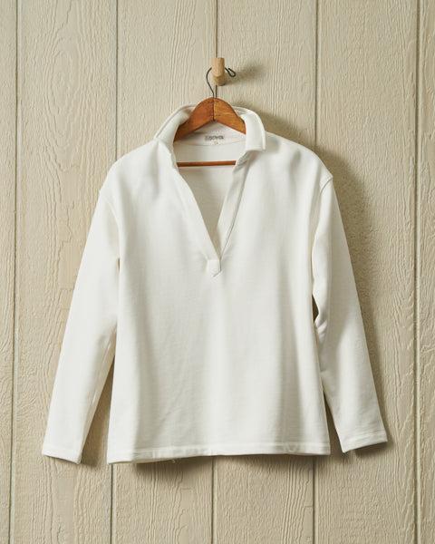 Inlet Pullover in White Loopback Terry Product Image