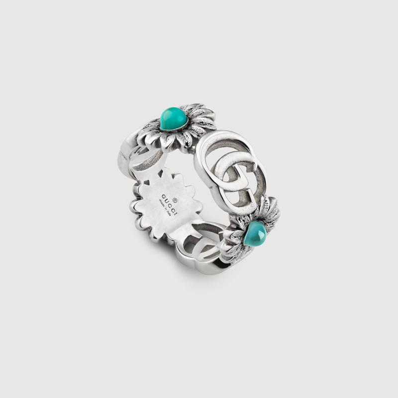 GUCCI Gg Marmont Sterling Silver Flower Ring Product Image