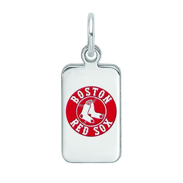 LogoArt Sterling Silver Boston Red Sox Enameled Tag Pendant, Womens Product Image