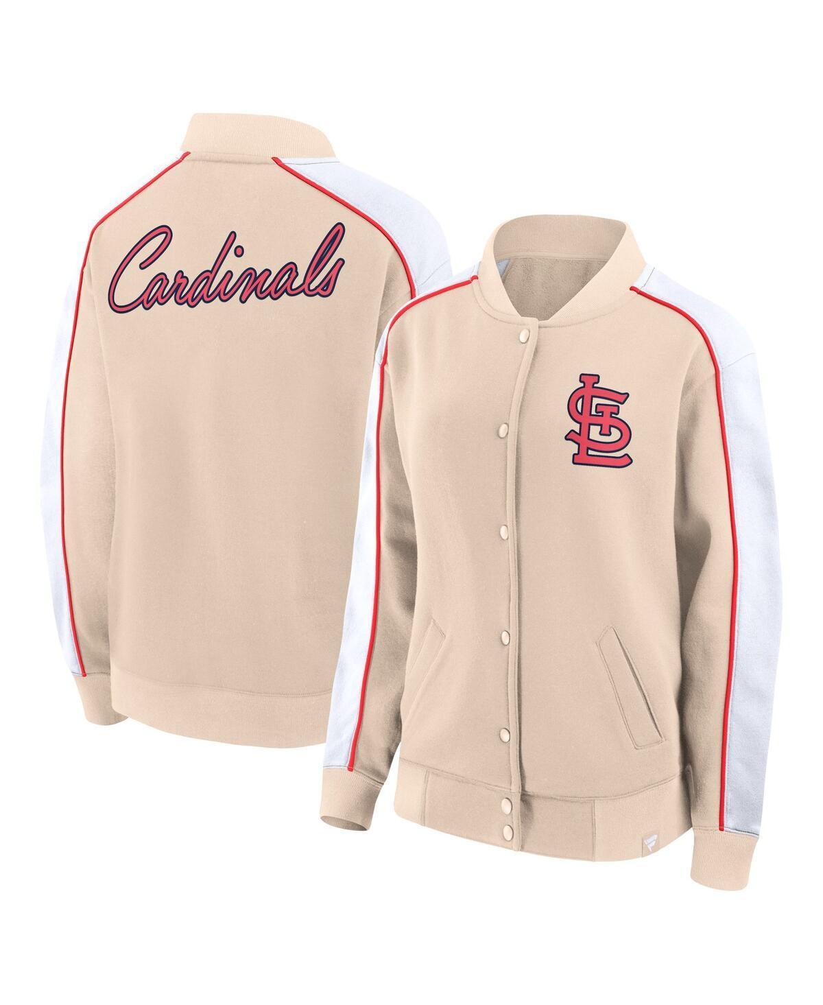 Womens Fanatics Tan St. Louis Cardinals Luxe Lounge Full-Snap Jacket Product Image