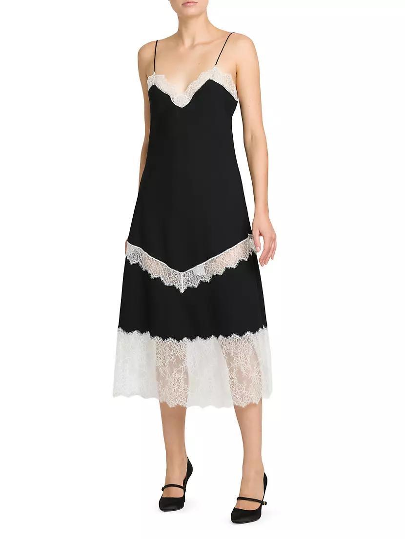 Sleeveless Lace-Embellished Midi-Dress Product Image