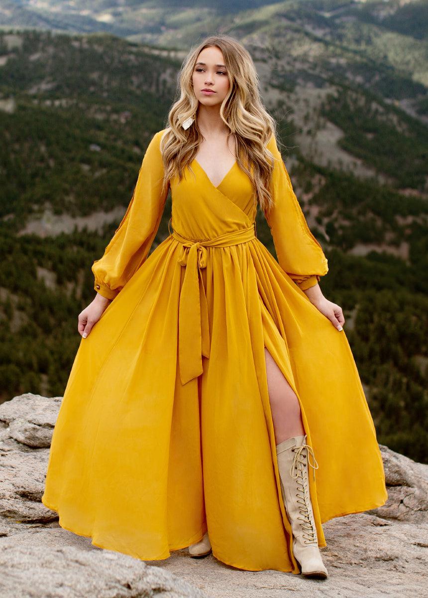 Aniya Dress in Mustard Female Product Image